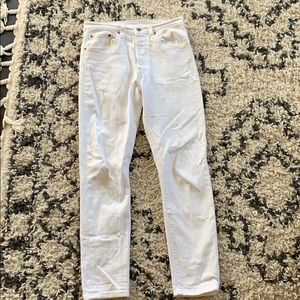 Levi’s 501 skinny white pants.